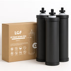 LCF Black Carbon Water Filter Replacement, Silver Ions Enhanced, Reduces Chlorine, Odor, Sediment & Common Contaminants