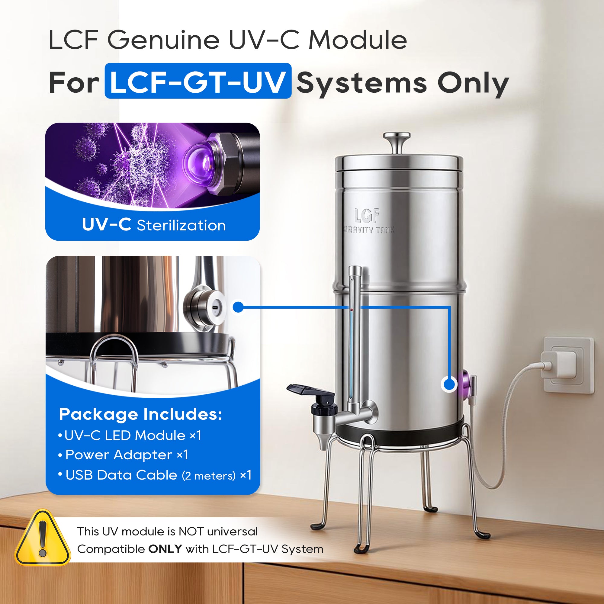LCF Replacement UV-C Sterilization Module for LCF-GT-UV Gravity Water Filter