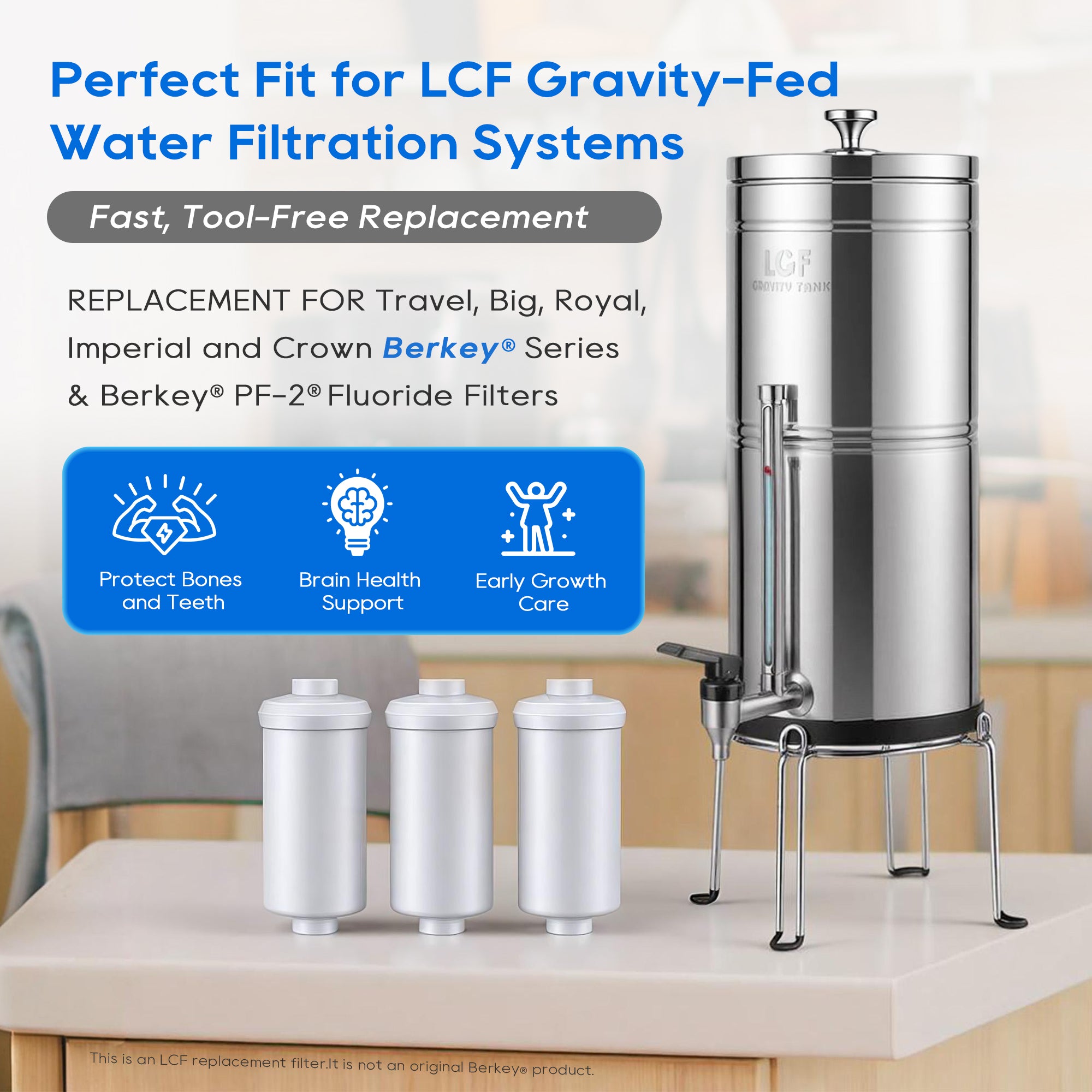LCF Fluoride Water Filter Replacement, Targets Fluoride, Arsenic & Heavy Metals for LCF Gravity Systems
