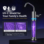 LCF LED UV Drinking Water Faucet, 304 Stainless Steel Filtered Water Faucet for Under Sink & RO Systems