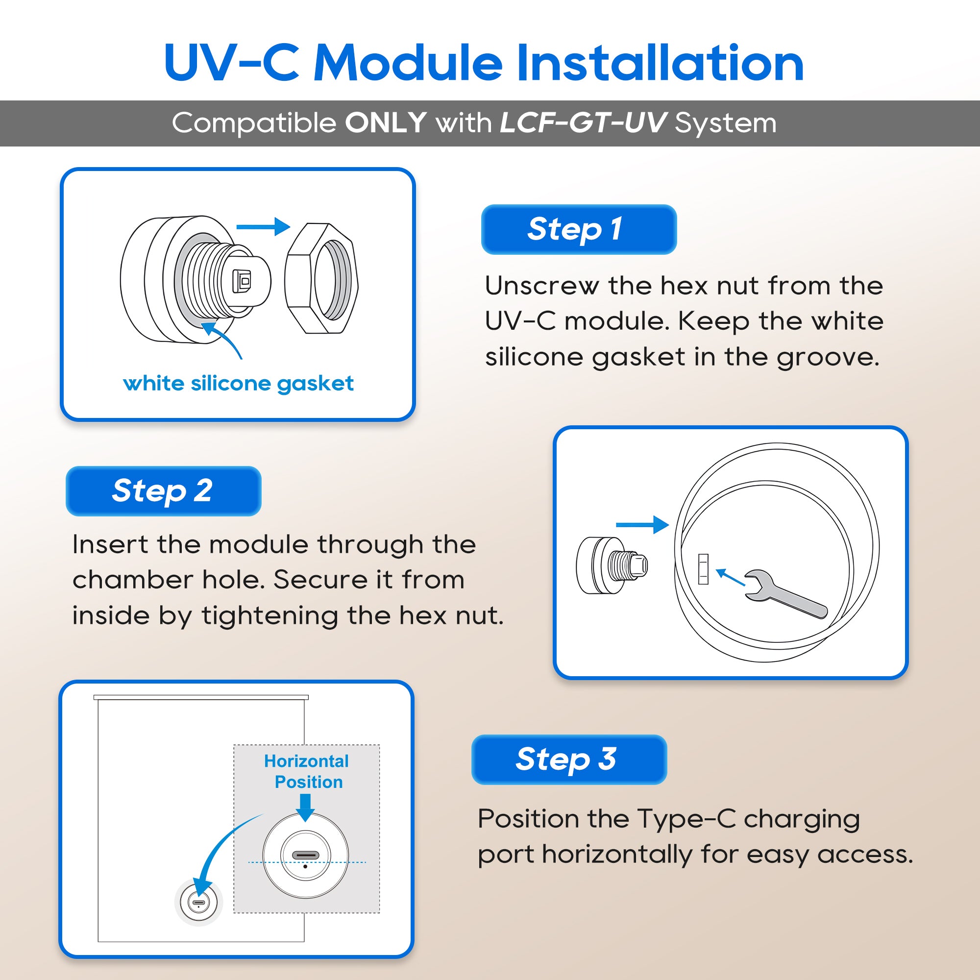 LCF Replacement UV-C Sterilization Module for LCF-GT-UV Gravity Water Filter