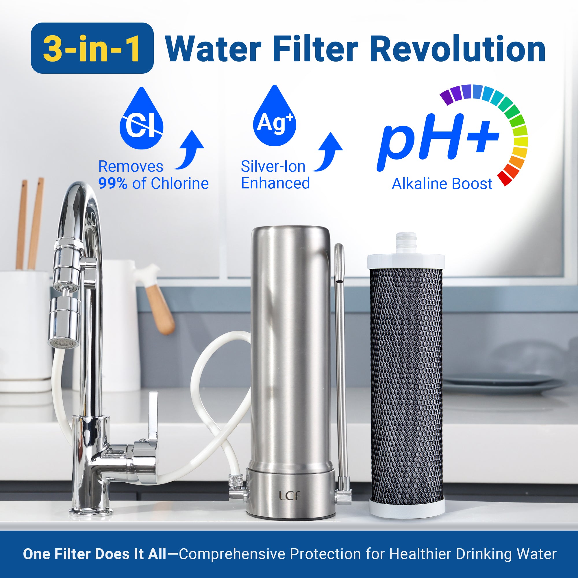 LCF Alkaline Countertop Water Filter System, LCF-CF-01-ALK
