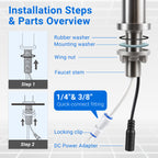 LCF LED UV Drinking Water Faucet, 304 Stainless Steel Filtered Water Faucet for Under Sink & RO Systems