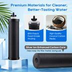 LCF Black Carbon Water Filter Replacement, Silver Ions Enhanced, Reduces Chlorine, Odor, Sediment & Common Contaminants