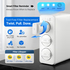 LCF 0.01μm Under Sink Ultra Filtration Water Filter System with Alkaline Minerals & LED UV Faucet