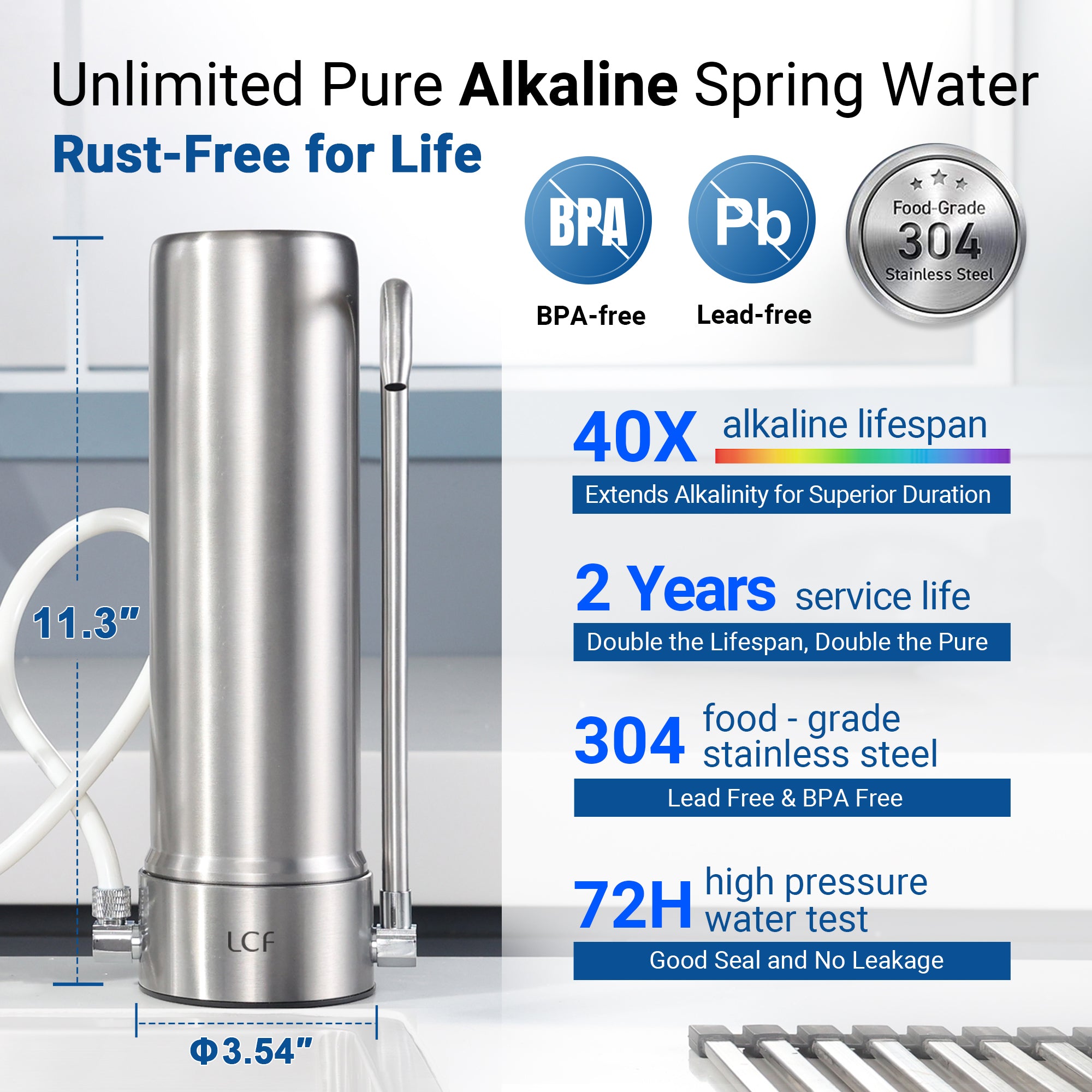 LCF Alkaline Countertop Water Filter System, LCF-CF-01-ALK