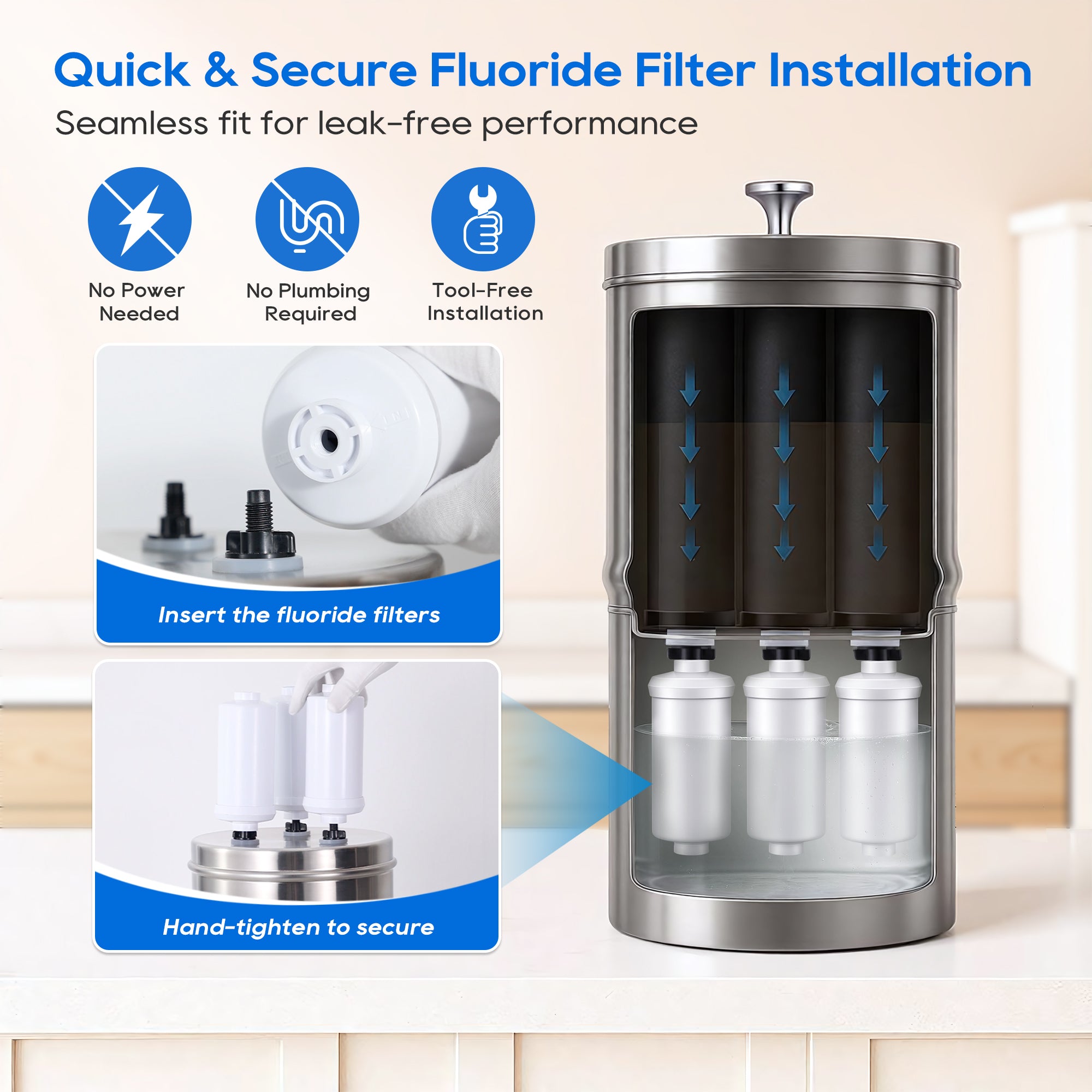 LCF Fluoride Water Filter Replacement, Targets Fluoride, Arsenic & Heavy Metals for LCF Gravity Systems