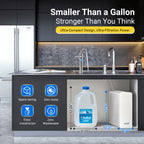 LCF 0.01μm Under Sink Ultra Filtration Water Filter System with Alkaline Minerals & LED UV Faucet