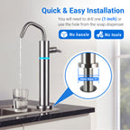 LCF LED UV Drinking Water Faucet, 304 Stainless Steel Filtered Water Faucet for Under Sink & RO Systems